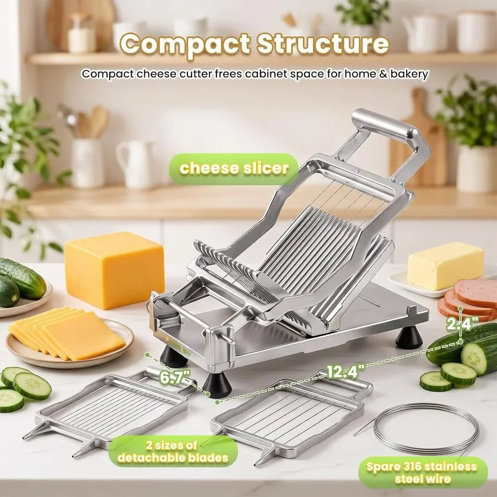 Commercial Cheese Butter Slicer 316 Stainless Steel 3/8 3/4 Inch Heavy duty alum